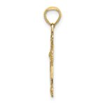14K Cross with Scroll Tips and Button Center Charm - Image 2