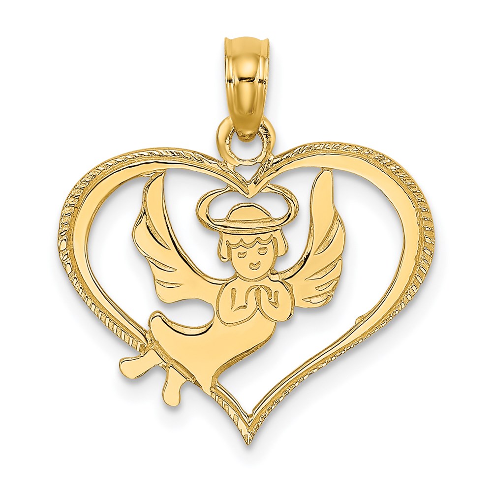 K8485.jpg 14K Polished Angel In Heart Charm - Image 1