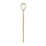 14K Textured and Beaded Edge Cross Charm - Image 2