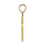 14K Beaded and Polished Cross Charm - Image 2