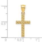 14K Beaded and Polished Cross Charm - Image 3