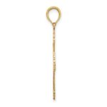 14K Cut-Out Stripes Cross with Heart Charm - Image 2