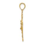 14K Diamond-cut Crucifix with Fancy Tips Charm - Image 2