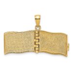 14K 3-D THE LORD IS MY SHEPHERD Book Psalm 23 with Moveable Pages Pendant - Image 7
