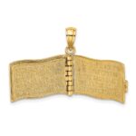 14K 3-D THE LORD IS MY SHEPHERD Book Psalm 23 with Moveable Pages Pendant - Image 8