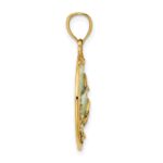 14K 2-D Dolphins with Blue Enamel Charm - Image 2