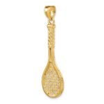 14K Large 3-D Polished Tennis Racquet Charm - Image 5
