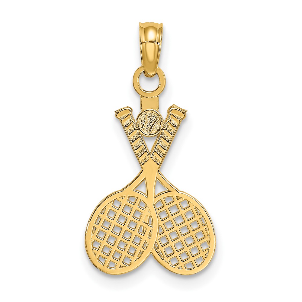 K8779.jpg 14K Double Tennis Racquet with Ball Charm - Image 1
