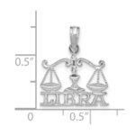 14k White Gold LIBRA Zodiac Charm - Image 2