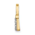 14K and White Rhodium Textured and Polished Purse Chain Slide - Image 2