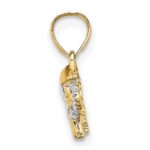 14k and White Rhodium Small Elephant Charm - Image 2