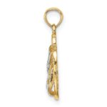 14k with White Rhodium 3-D SANIBEL ISLAND Double Flip Flop Charm - Image 2