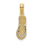 14k with White Rhodium 3-D HAWAII Single Flip-Flop Charm
