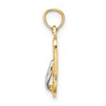 14k with White Rhodium 3-D HAWAII Single Flip-Flop Charm - Image 2
