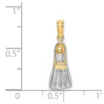 14k and White Rhodium 3-D Scuba Flipper Charm - Image 3