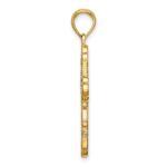 14K with Rhodium Lace Trim Cross Charm - Image 2