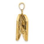 14K and White Rhodium 3-D FOOTPRINTS IN THE SAND Moveable Book with Paper Poem Insert Charm - Image 4
