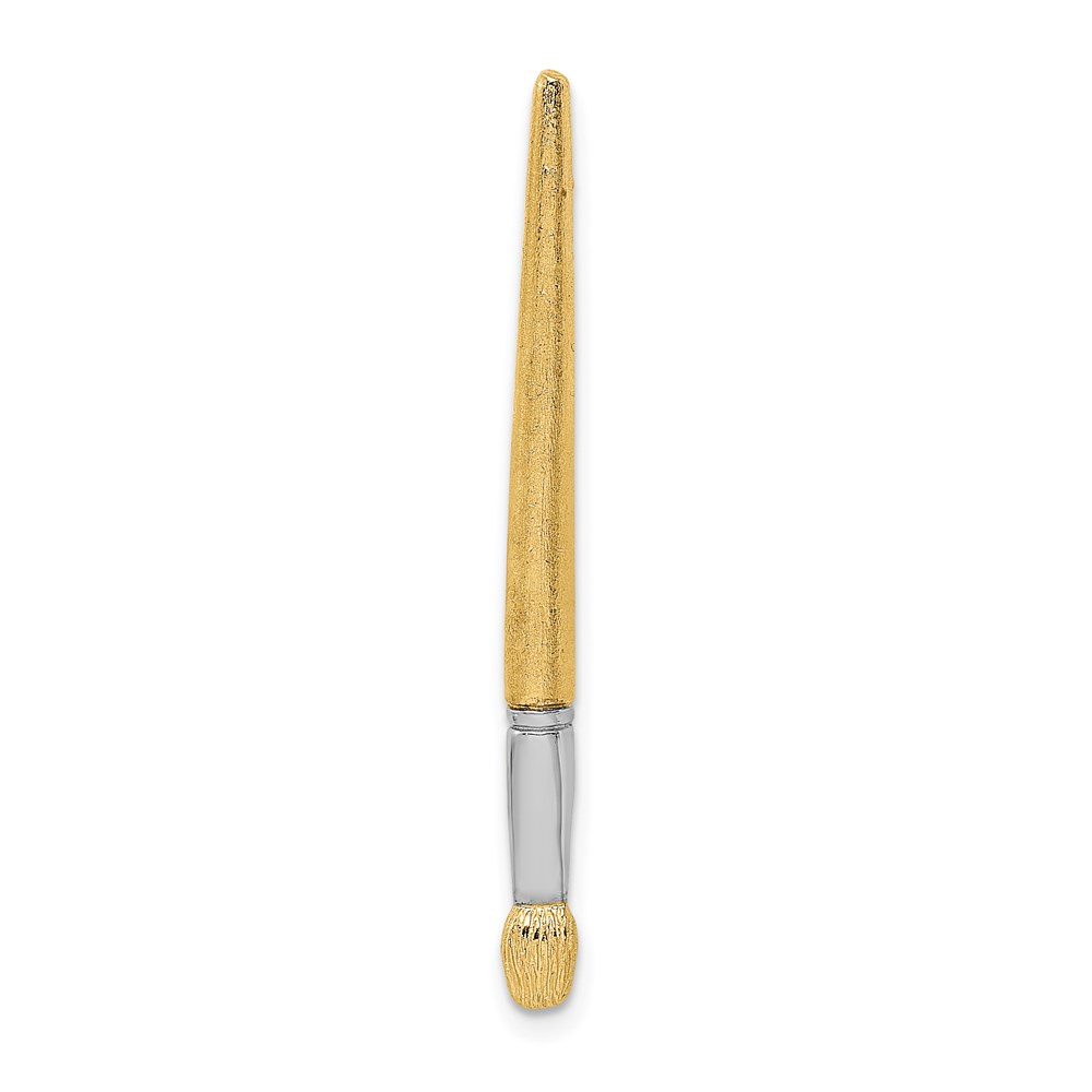 K9314.jpg 14K and White Rhodium 3-D Oil Paint Brush Charm - Image 1