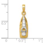 14K and White Rhodium 3-D Wave Runner with Moveable Seat Charm - Image 6