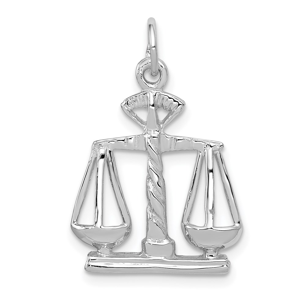 K934.jpg 14k White Gold Polished Scales of Justice Charm - Image 1