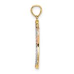 14k Two-tone with White Rhodium Moon with Moveable Star Charm - Image 2