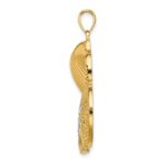 14k with White Rhodium Diamond-cut Scallop Starfish Sand Dollar Charm - Image 2