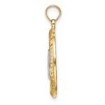 14k and White Rhodium Diamond-cut Heart and Arrow Charm - Image 2