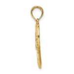 14k with White Rhodium Diamond-cut MOM Heart Charm - Image 2
