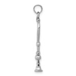 14k White Gold 3-D Stethoscope Pendant - Image 2