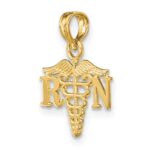 14K RN Registered Nurse Caduceus Charm - Image 5
