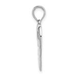 14K White Gold Polished -X- and Heart Pendant - Image 2
