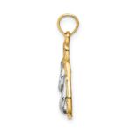 14k  3-D and White Rhodium Solid Polished Sandals Pendant - Image 2