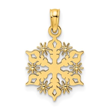 14K Polished Snowflake Pendant