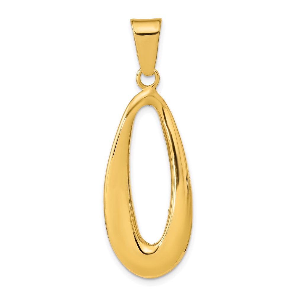 K9941.jpg 14k Polished Hollow Oval Hoop Pendant - Image 1