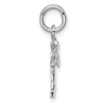 Sterling Silver Rhodium-plated Polished Palm Tree Pendant - Image 2