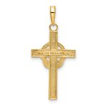 14k Green Enameled Claddagh Cross Pendant - Image 4