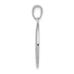 14k White Gold Polished and Satin Solid Miraculous Medal Oval Pendant - Image 2