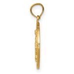 14k Polished and Satin Solid Miraculous Medal Round Pendant - Image 2