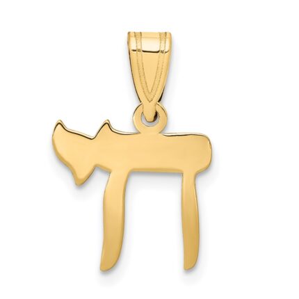 14K Polished Chai Pendant