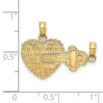 14K Polished 2-Piece Break-Apart HE WHO HOLDS THE KEY CAN UNLOCK MY HEART Charm - Image 4
