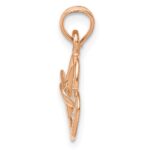 14K Rose Gold Polished Intertwined Double Heart Pendant - Image 2
