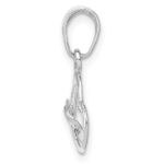 14K White Gold Polished Intertwined Double Heart Pendant - Image 2