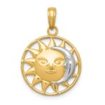 14k and Rhodium Sun and Moon Charm