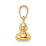 14k and White Rhodium 3-D Duck Pendant - Image 2