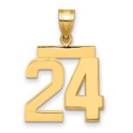 10k Medium Polished Number 24 Charm