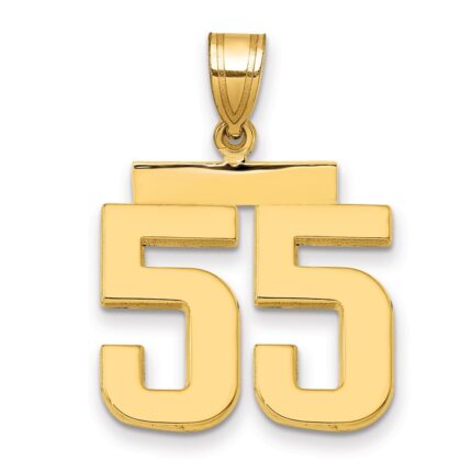 14k Medium Polished Number 55 Charm