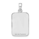 Sterling Silver Rhodium-Plated Antiqued Turtle Nesting Lights Out Sign Pendant - Image 3