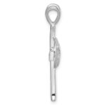 Sterling Silver Rhodium-Plated Polished and Brushed Sand Dollar Cross Pendant - Image 2