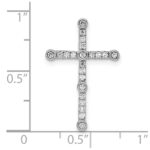 14k White Gold 1/5 carat Lab Grown Diamond VS/SI+ G+ Complete Cross Chain Slide Pendant - Image 4