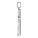 14k White Gold 1 carat Lab Grown Diamond VS/SI+ G+ Complete Double Cross Pendant - Image 2